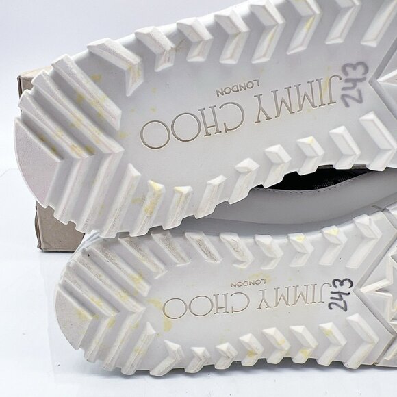 Jimmy Choo Seattle Floral Lace Mesh Trainers Sneaker Black Leather EU 39 US 9 - Picture 10 of 12